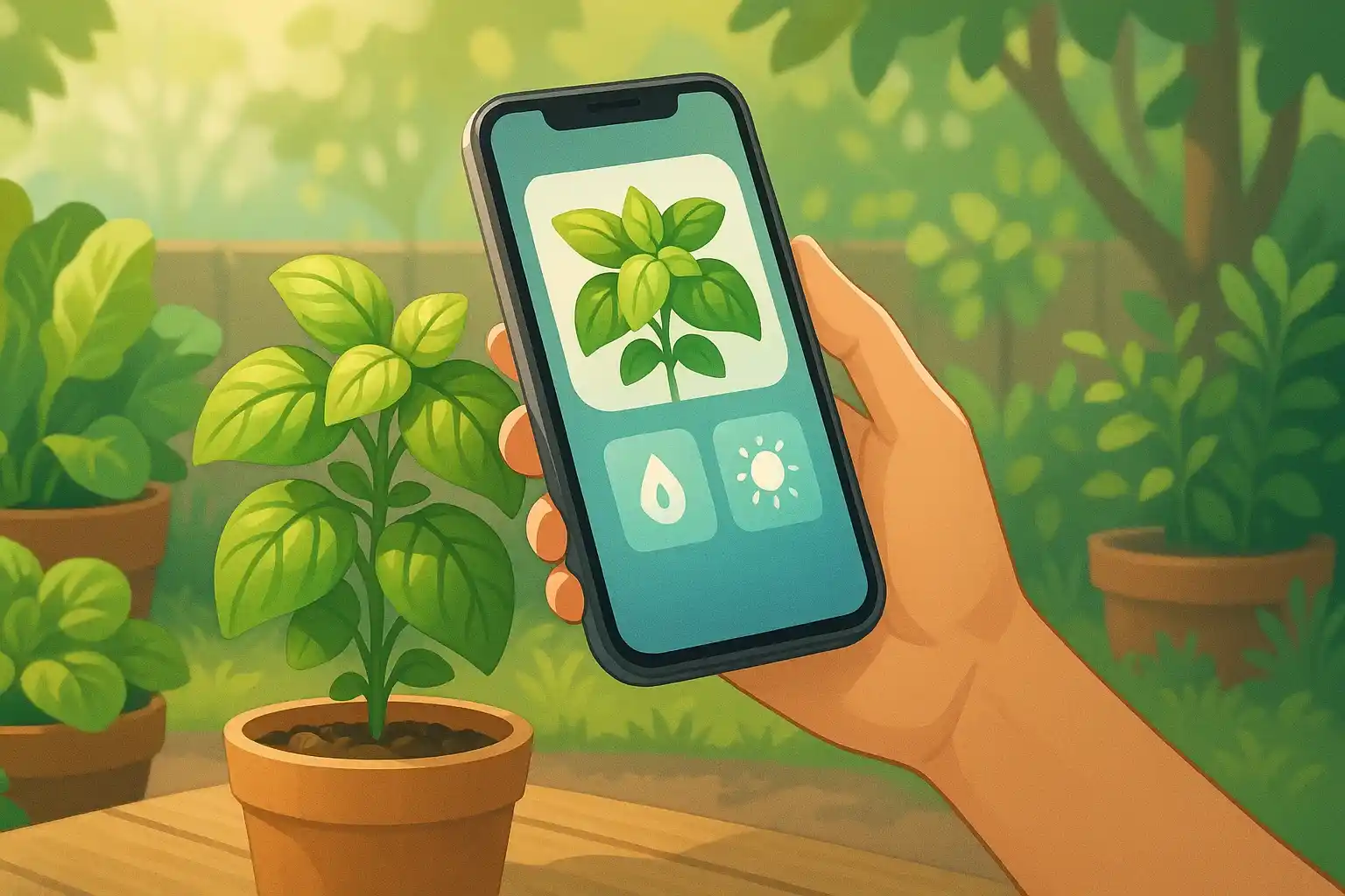 A user checks care reminders for a plant via AI Plant Finder.